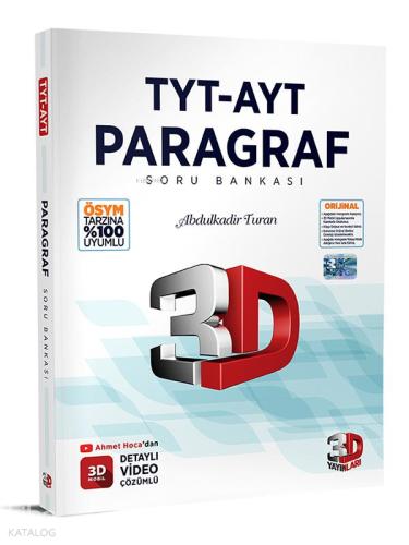 3D Yayınları TYT AYT Paragraf Soru Bankası