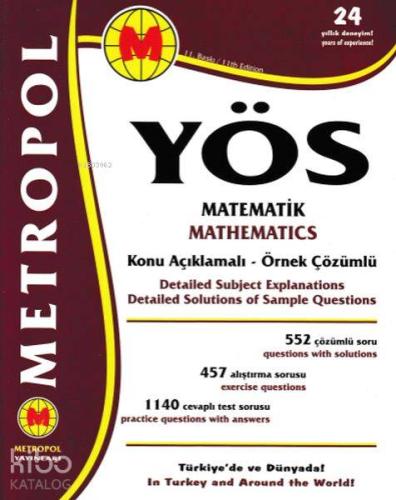 Metropol Yayınları YÖS Matematik Tüm Konular Konu Açıklamalı Örnek Çözümlü
