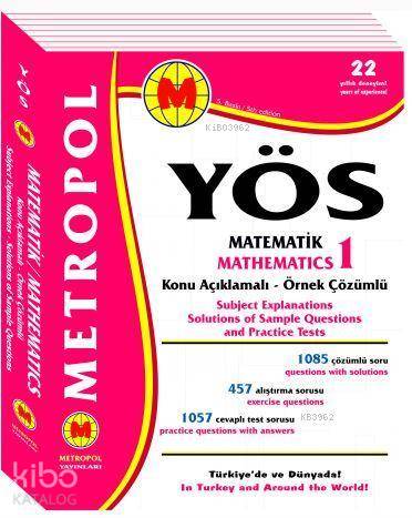 Metropol Yayınları YÖS Matematik 1 Konu Anlatımlı