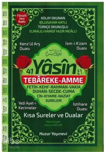 41 Yasin Hafız Boy Fihristli Bilgisayar Hatlı Türkçe Okunuşlu Yasin i Şerif Kod 067