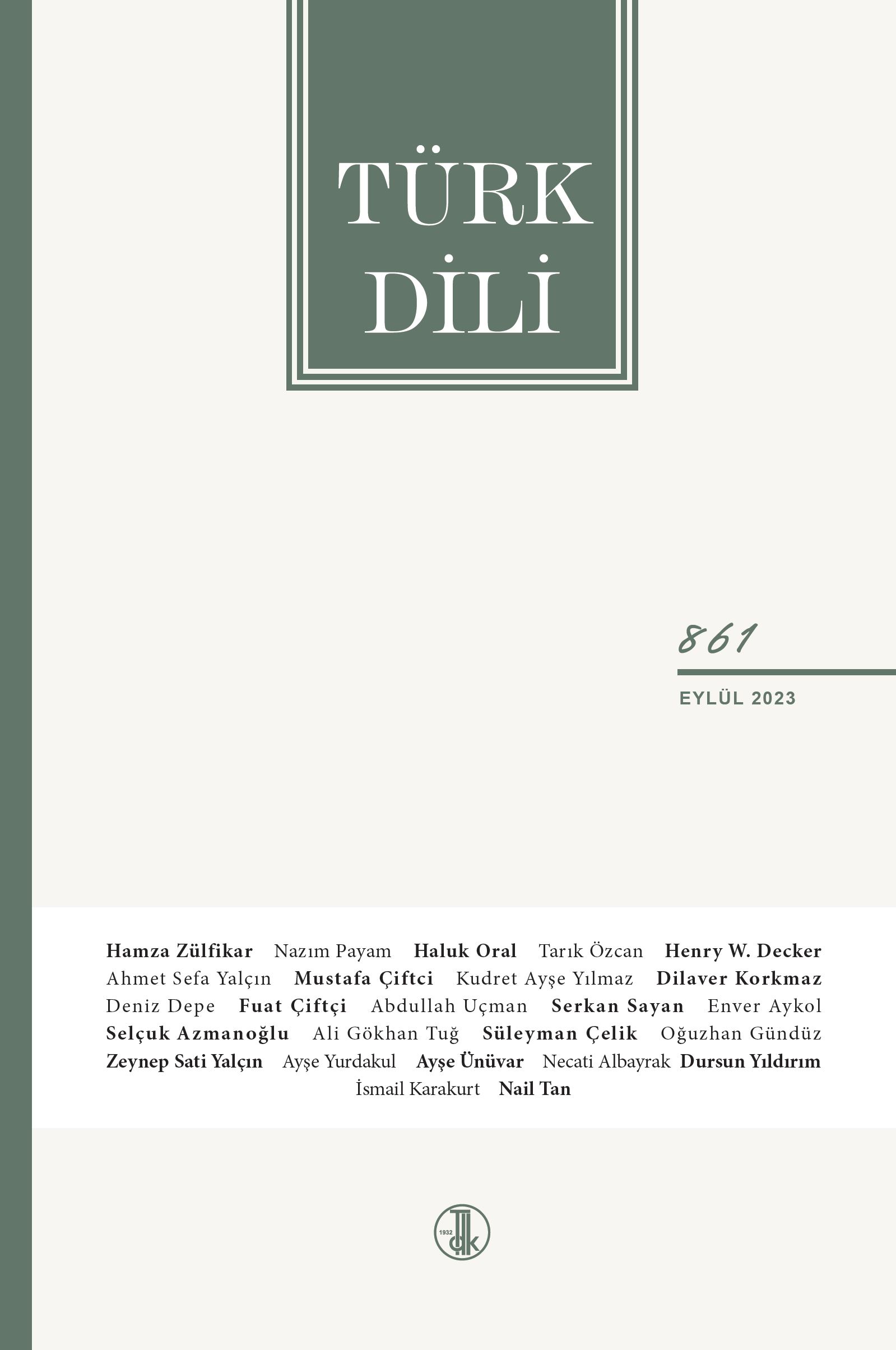 TÜRK DİLİ DİZİN I