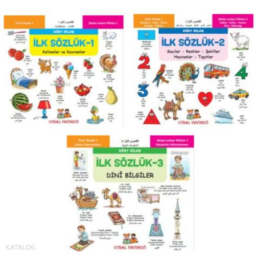 Minikler İçin Dört Dilde Resimli İlk Sözlük Seti 3 Kitap