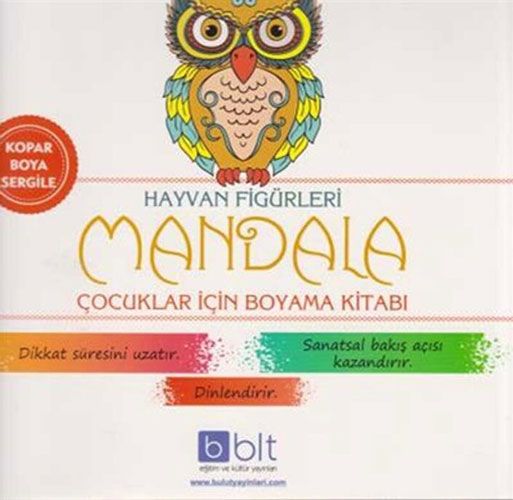 Hayvan Figürleri Mandala Çocuklar İçin Boyama Kitabı