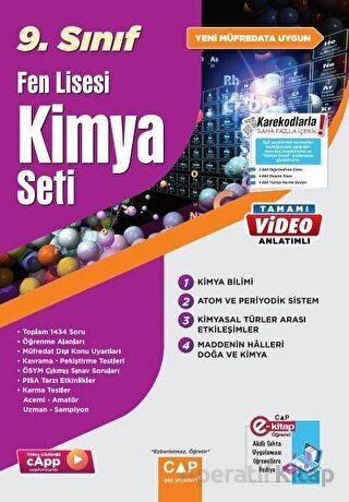 9 Sınıf Fen Lisesi Kimya Seti Çap Yayıncılık