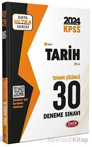 2024 Data KPSS Tarih 30 Deneme Sınavı Karekod Çözümlü Komisyon 50 İndirim
