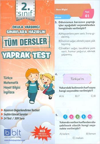 Bulut 2 Sınıf Tüm Dersler Yaprak Test Komisyon