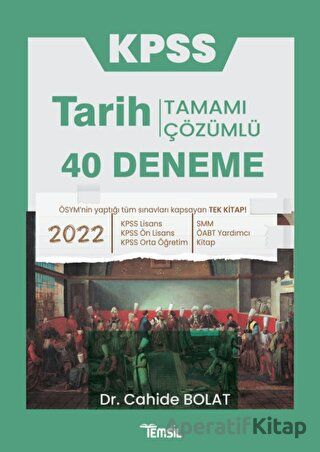 Kpss Tarih 40 Deneme Tamamı Çözümlü