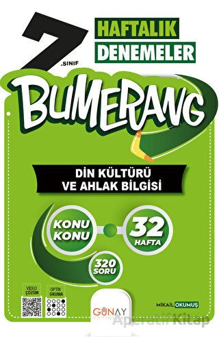7 Sınıf Bumerang 32 Haftalık Din Kültürü Ve Ahlak Bilgisi Denemeleri