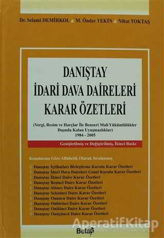 Danıştay Vergi Dava Daireleri Karar Özetleri M Önder Tekin 15 İndirim