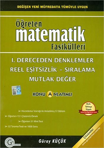 Gür Öğreten Matematik 1 Dereceden Denklemler Reel Eşitsizlik 67 İndirim