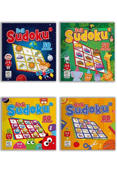 3 6 Yaş Stickerlı Sudoku Seti Dikkat ve Zeka Geliştiren Bulmacalar Serisi 260 Adet Çıkartma