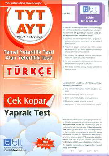 Bulut TYT AYT Türkçe Yaprak Test Komisyon 19 İndirim
