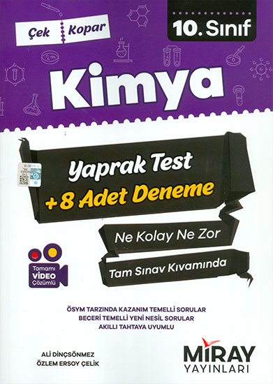 10 Sınıf Kimya Yaprak Testleri ve Denemeleri Miray Yayınları