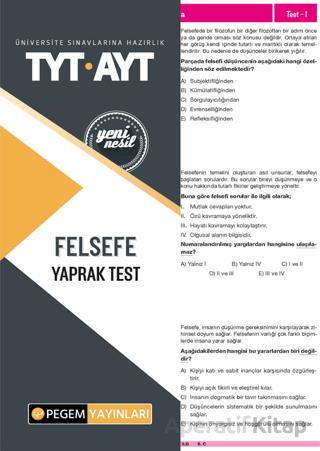 Tyt Ayt Felsefe Yaprak Test