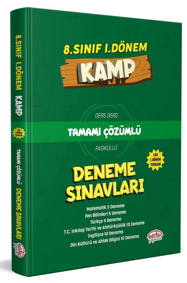 Editör 8 Sınıf 1 Dönem Kamp Tamamı Çözümlü Ders Ders Deneme Sınavları Komisyon 11 İndirim