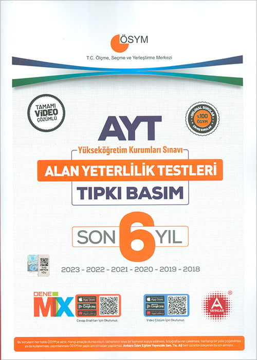 AYT Son 6 Yıl Tıpkı Basım Çıkmış Sorular