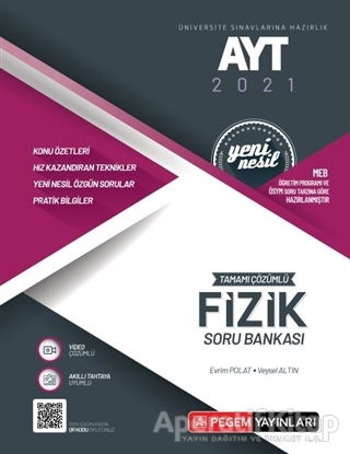 AYT 2021 Tamamı Çözümlü Fizik Soru Bankası Kolektif