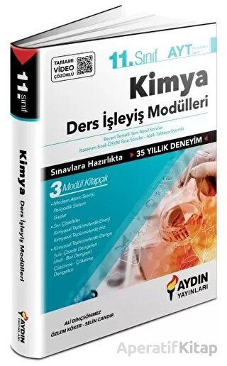 11 Sınıf Kimya Konu Anlatım Ders İşleyiş Modülleri Set Tamamı Video ÇözümlüAydın Yayınları