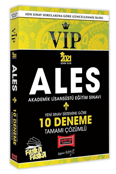 Yargı 2021 ALES VIP Yeni Sınav Sistemi Çözümlü 10 Fasikül Deneme Komisyon 25 İndirim