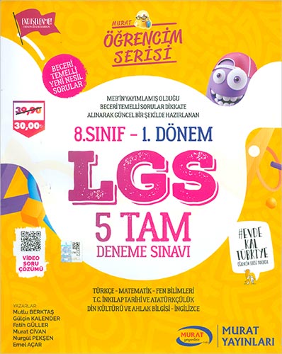Murat LGS Türkçe Soru Bankası Öğrencim Serisi Komisyon 46 İndirim