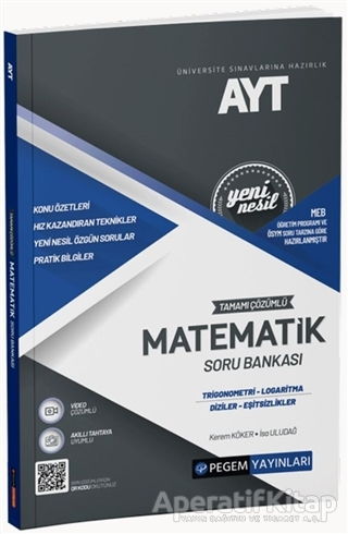 2022 Üniversite Sınavlarına Hazırlık AYT Tamamı Çözümlü Matematik Trigonometri Logaritma Diziler Eşitsizlikler Soru Bankası