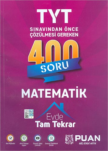 Puan TYT Matematik Evde Tam Tekrar 400 Soru Komisyon 33 İndirim