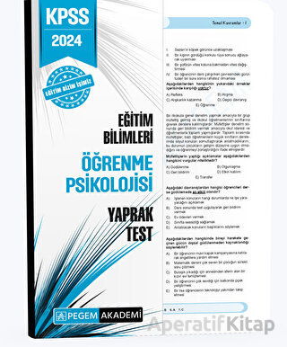 2024 KPSS Eğitim Bilimleri Gelişim Psikolojisi Yaprak Test