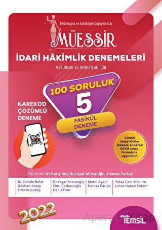 Müessir İdari Hakimlik Denemeleri Tamamı Çözümlü 5 Deneme