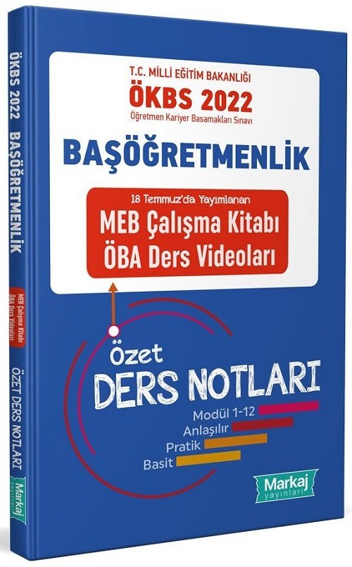 MEB ÖKBS Başöğretmenlik Özet Ders Notları Markaj Yayınları