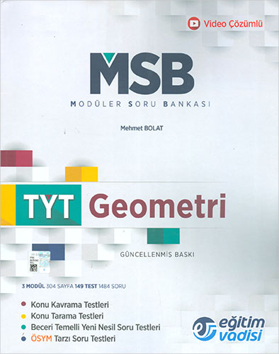 Eğitim Vadisi TYT Geometri Modüler Soru Bankası Video Çözümlü Kampanyalı Komisyon 84 İndirim