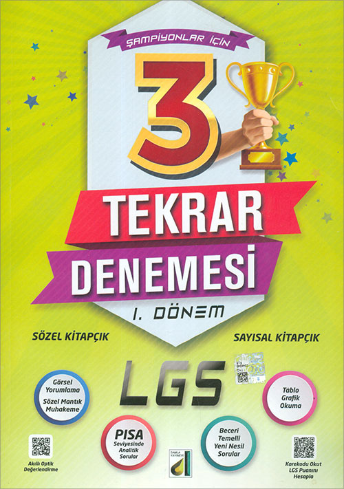 Damla Yayınevi LGS 3 lü Tekrar Denemesi 1 Dönem