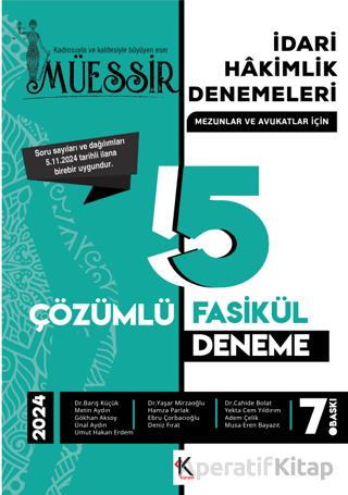 Kuram Kitap Müessir İdari Hakimlik Denemeleri 2024 Çözümlü 5 Deneme