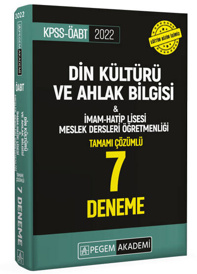 Pegem Akademi 2022 KPSS ÖABT Din Kültürü ve Ahlak Bilgisi 7 Deneme Komisyon