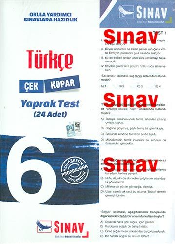 6 Sınıf Türkçe Tekrar Testleri