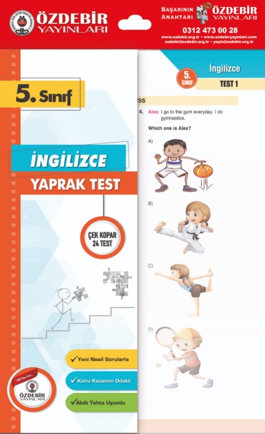 Özdebir Yayınları 5 Sınıf İngilizce Çek Kopar Yaprak Test