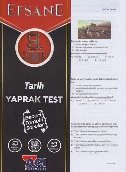 Açı 9 Sınıf Tarih Efsane Yaprak Test Komisyon
