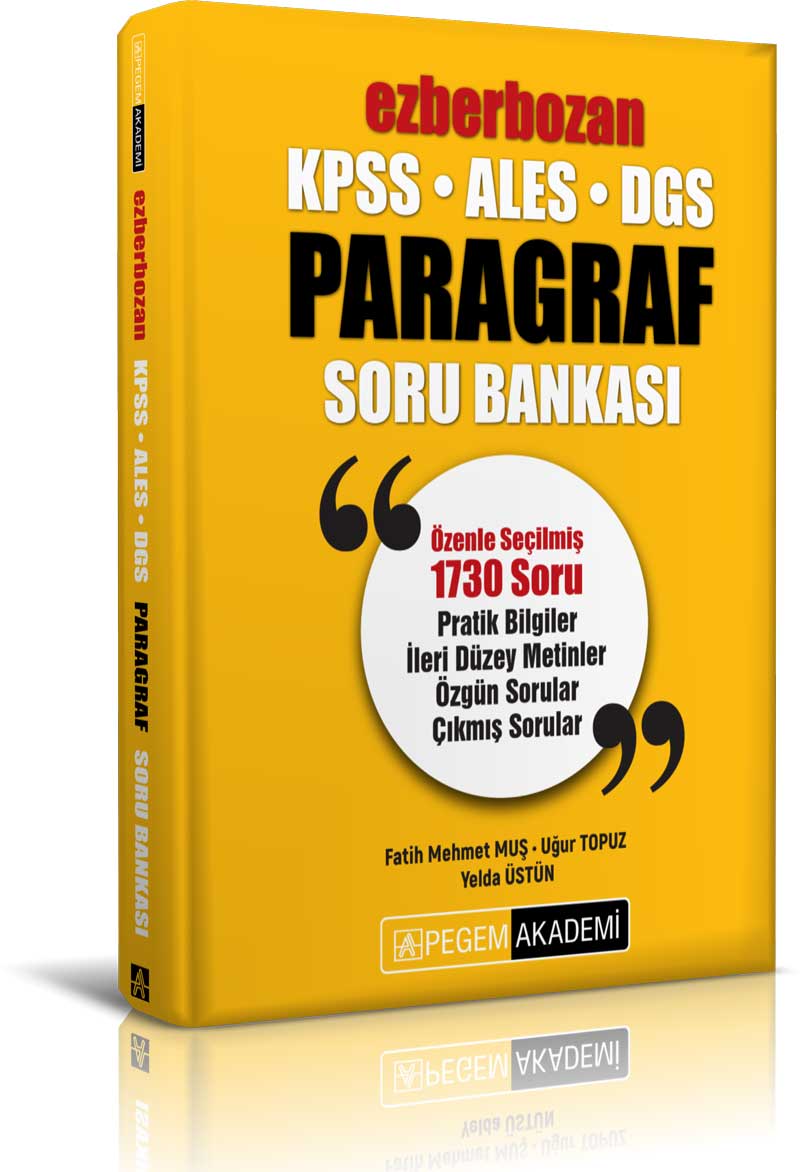 AGS KPSS ALES DGS Ezberbozan Paragraf Tamamı Video Çözümlü Soru Bankası