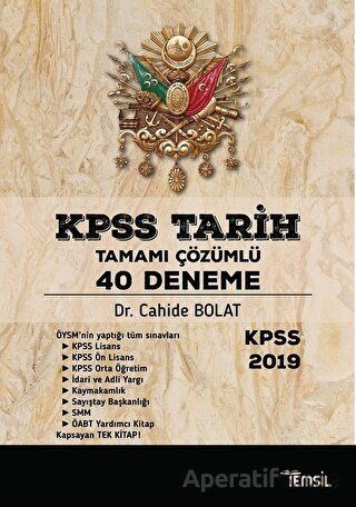KPSS Tarih Tamamı Çözümlü 40 Deneme