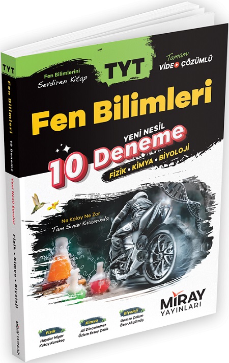 Miray Yayınları TYT Fen Bilimleri Yeni Nesil 10 Deneme