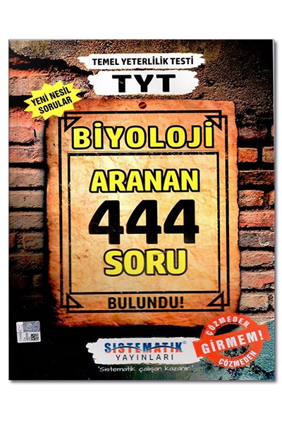 Sistematik Yayınları TYT Biyoloji 444 Aranan Soru