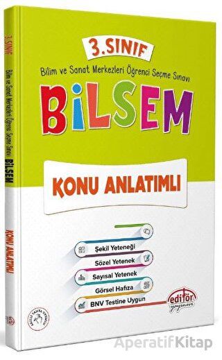 Editör Yayınları 2023 3 Sınıf Bilsem Konu Anlatımlı