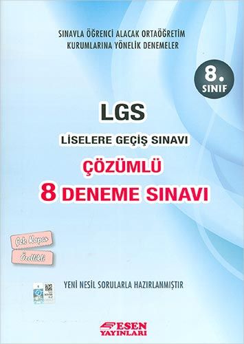Esen 8 Sınıf LGS Çözümlü Deneme Sınavı Komisyon 25 İndirim
