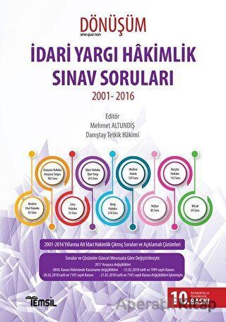 Dönüşüm İdari Yargı Hakimlik Sınav Soruları Temsil Yayınları