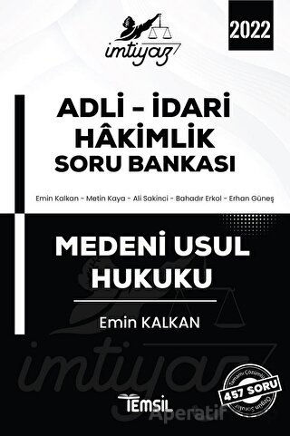 İmtiyaz Medeni Usul Hukuku Adli Hakimlik Soru Bankası