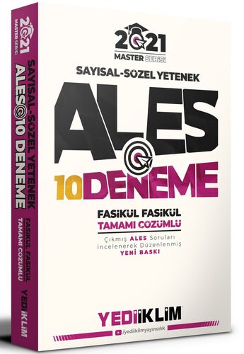 Yediiklim Master 2021 ALES Fasikül Çözümlü 10 Deneme Komisyon 26 İndirim