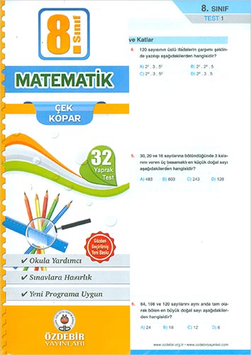 8 Sınıf Matematik Yaprak Test Özdebir Yayınları