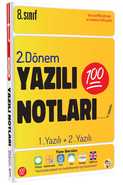 Tonguç Akademi 8 Sınıf Yazılı Notları 2 Dönem 1 ve 2 Yazılı Komisyon 18 İndirim