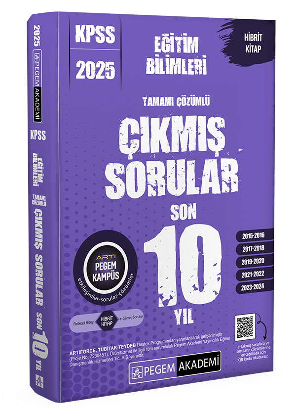 Pegem 2025 KPSS Eğitim Bilimleri Tamamı Çözümlü Çıkmış Sorular Son 10 Yıl Komisyon 35 İndirim
