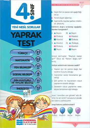 4 Sınıf Tüm Dersler Yaprak Testler Evrensel İletişim Yayınları
