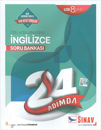 Sınav Yayınları 8 Sınıf LGS İngilizce 24 Adımda Özel Konu Anlatımlı Soru Bankası